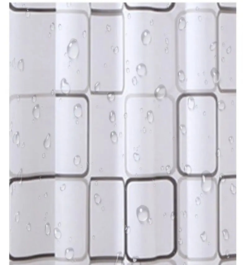 Rideau de Douche Premium Étanche – Motif Géométrique Noir & Blanc en PEVA avec Crochets Renforcés