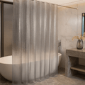Rideau de Douche Transparent Gris Cristal – Étanche et Résistant avec Crochets Inclus