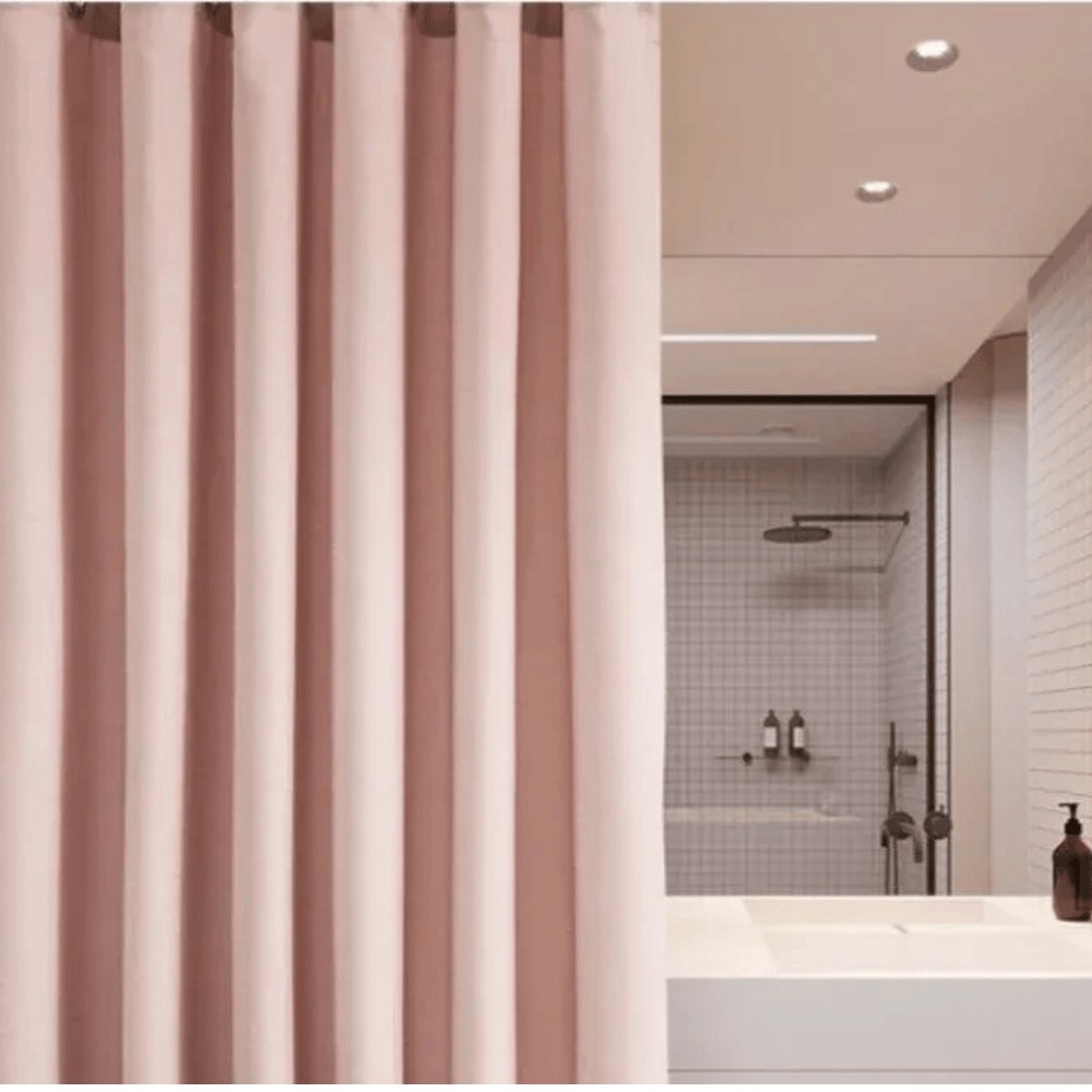 Rideau de Douche Uni Effet Lin – Style Moderne Épais et Étanche avec Crochets Inclus