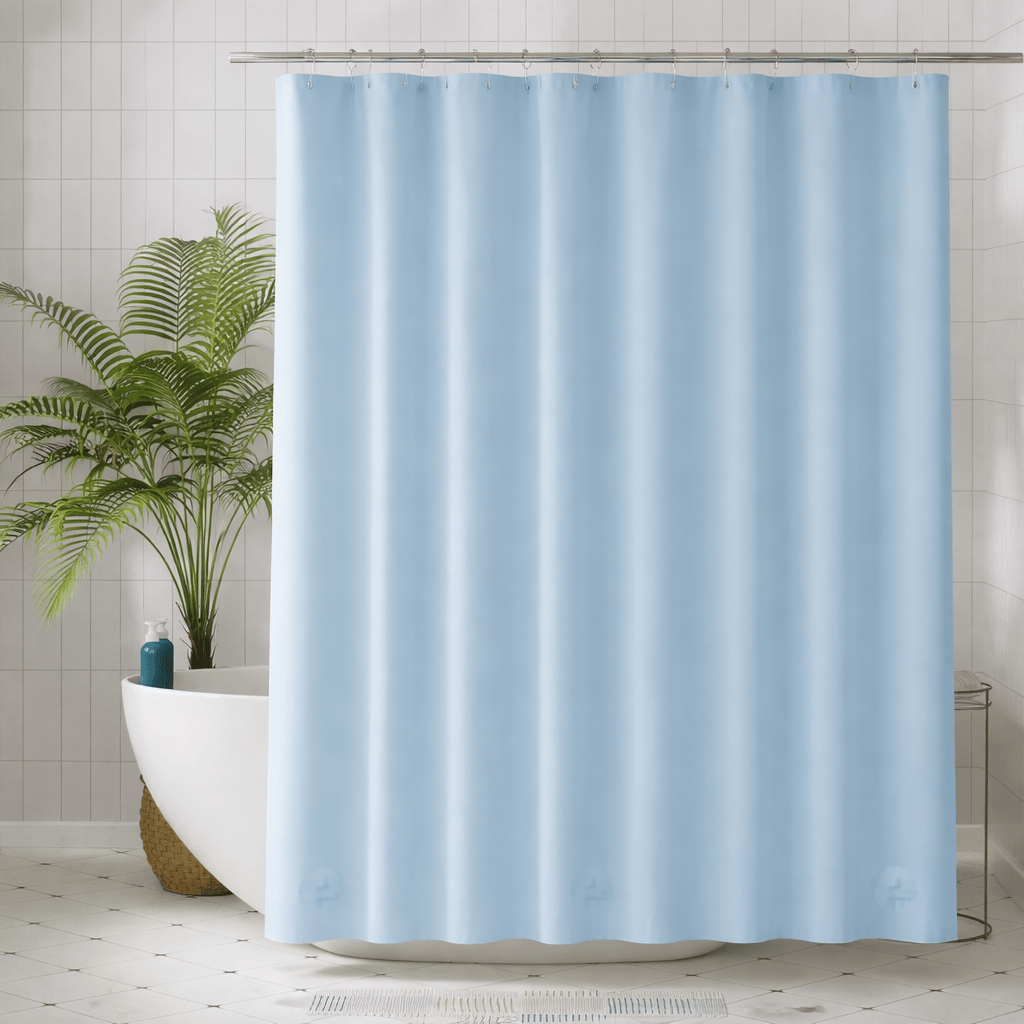 Rideau de Douche Uni Léger – Liner Étanche avec Aimants et Œillets Métalliques Antirouille