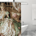 Rideau de Douche Victorien – Vert Émeraude Élégant, Style Bal de Régence, Tissu Polyester Étanche