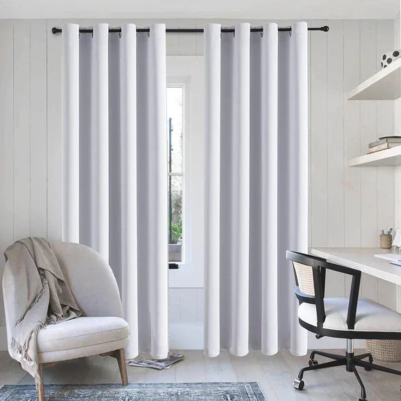 Rideau de Porte Blanc Pur – Occultant Haut de Gamme, Sans Perçage, Intimité Chambre