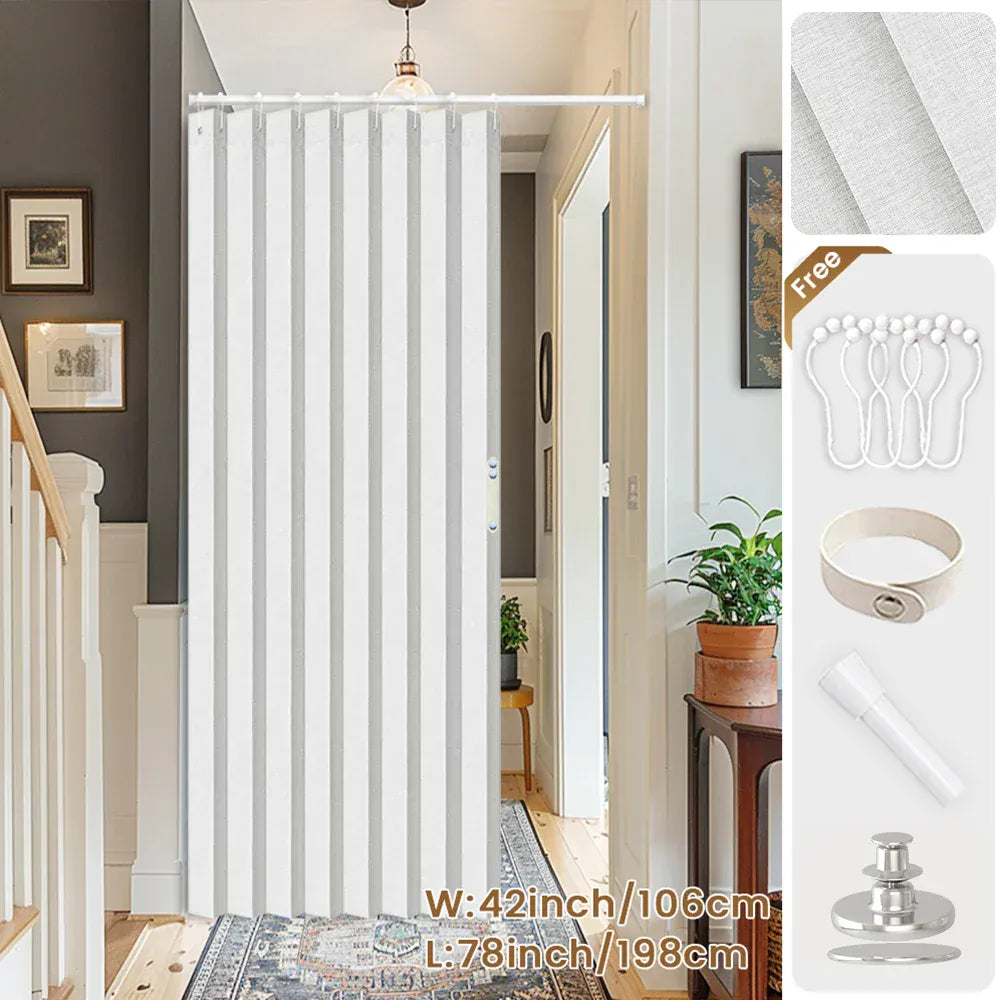 Rideau de Porte Pliant Occultant – Séparateur de Pièce, Salon / Chambre / Cuisine, 1 Panneau