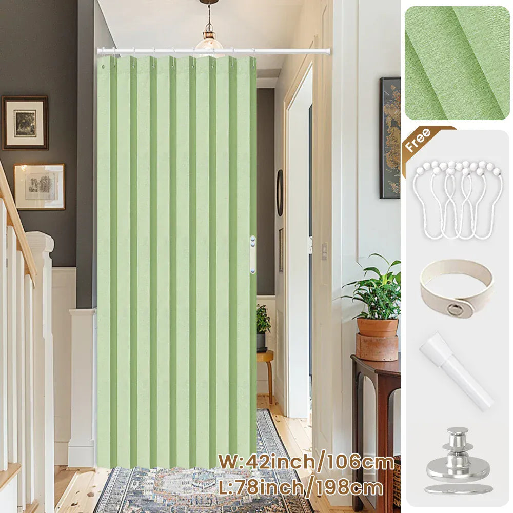 Rideau de Porte Pliant Occultant – Séparateur de Pièce, Salon / Chambre / Cuisine, 1 Panneau