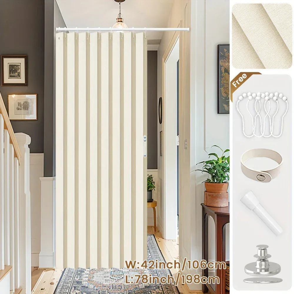 Rideau de Porte Pliant Occultant – Séparateur de Pièce, Salon / Chambre / Cuisine, 1 Panneau
