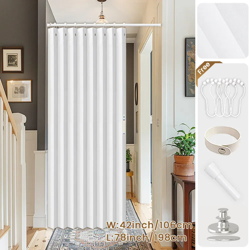 Rideau de Porte Pliant Occultant – Séparateur de Pièce, Salon / Chambre / Cuisine, 1 Panneau