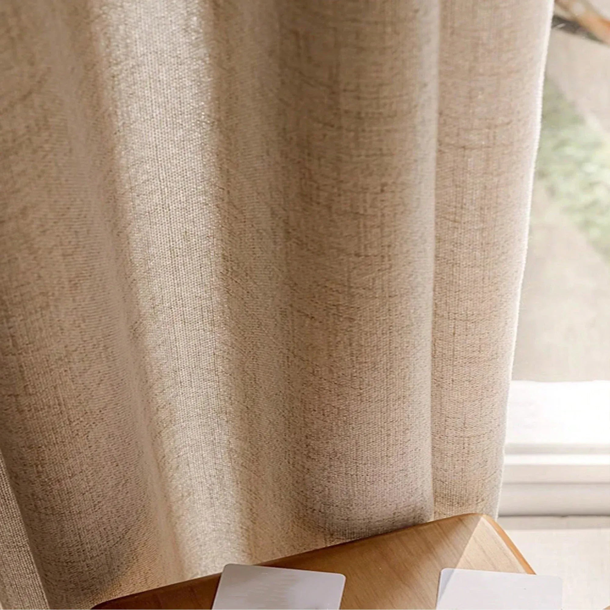 Rideau Moderne en Lin  – Occultant, Respirant et Isolant Thermique pour Salon ou Chambre (1 Panneau)
