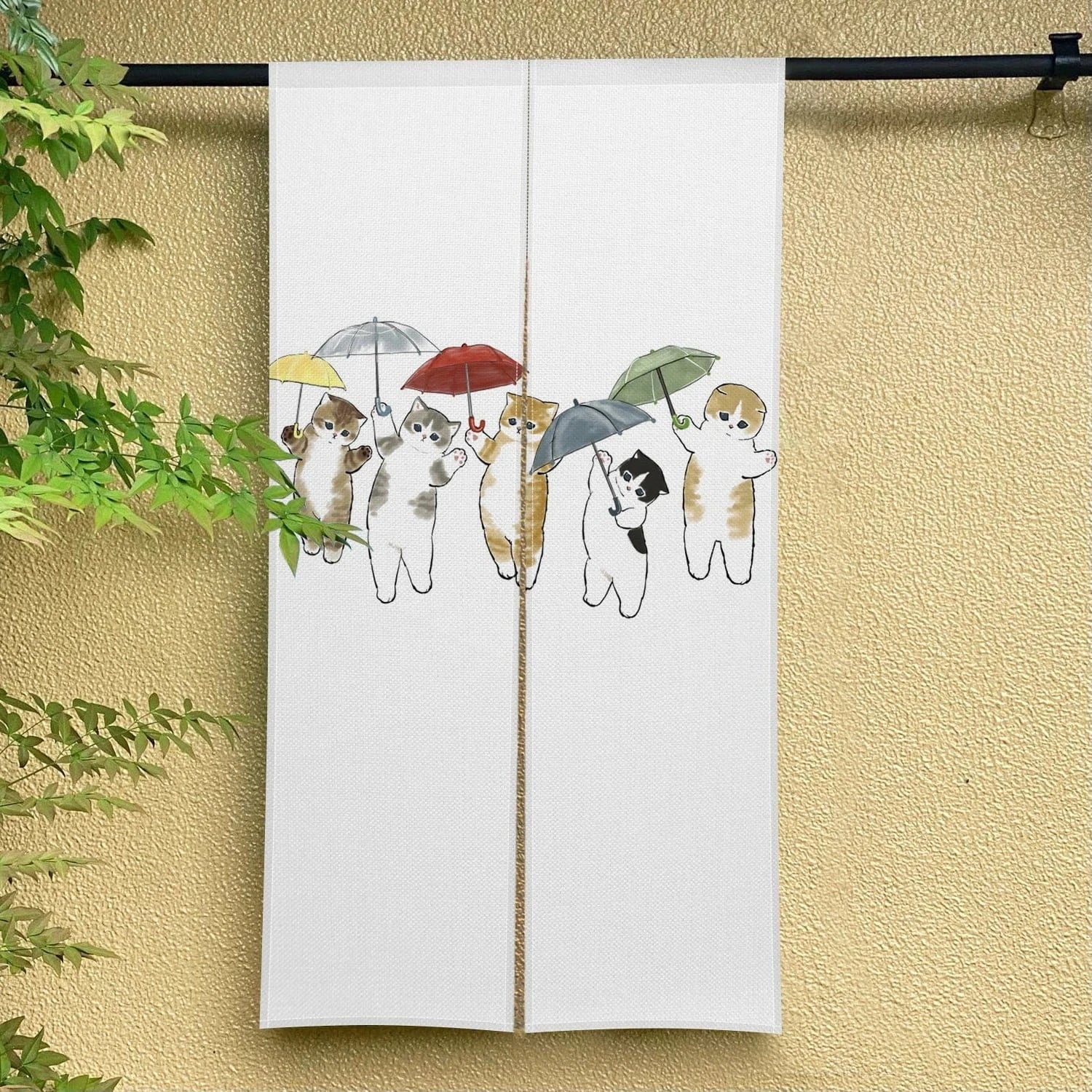 Rideau Noren Chat Mignon – Demi-Portière Décorative pour Cuisine, Chambre et Entrée