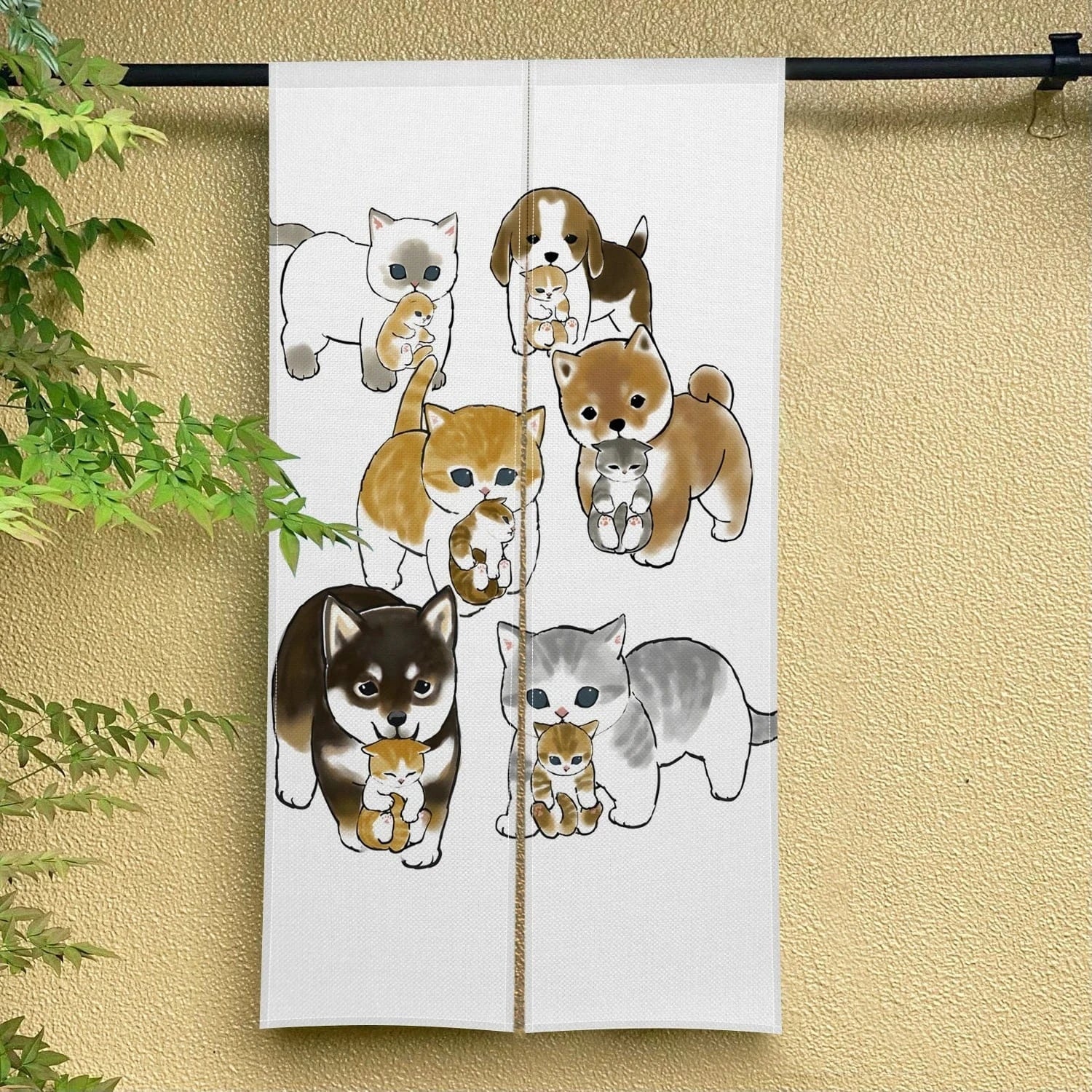 Rideau Noren Chat Mignon – Demi-Portière Décorative pour Cuisine, Chambre et Entrée