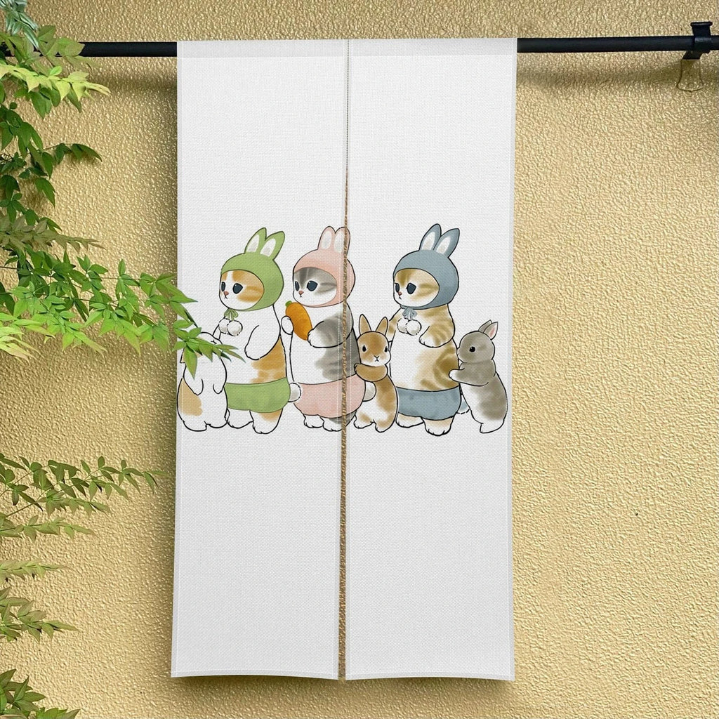 Rideau Noren Chat Mignon – Demi-Portière Décorative pour Cuisine, Chambre et Entrée