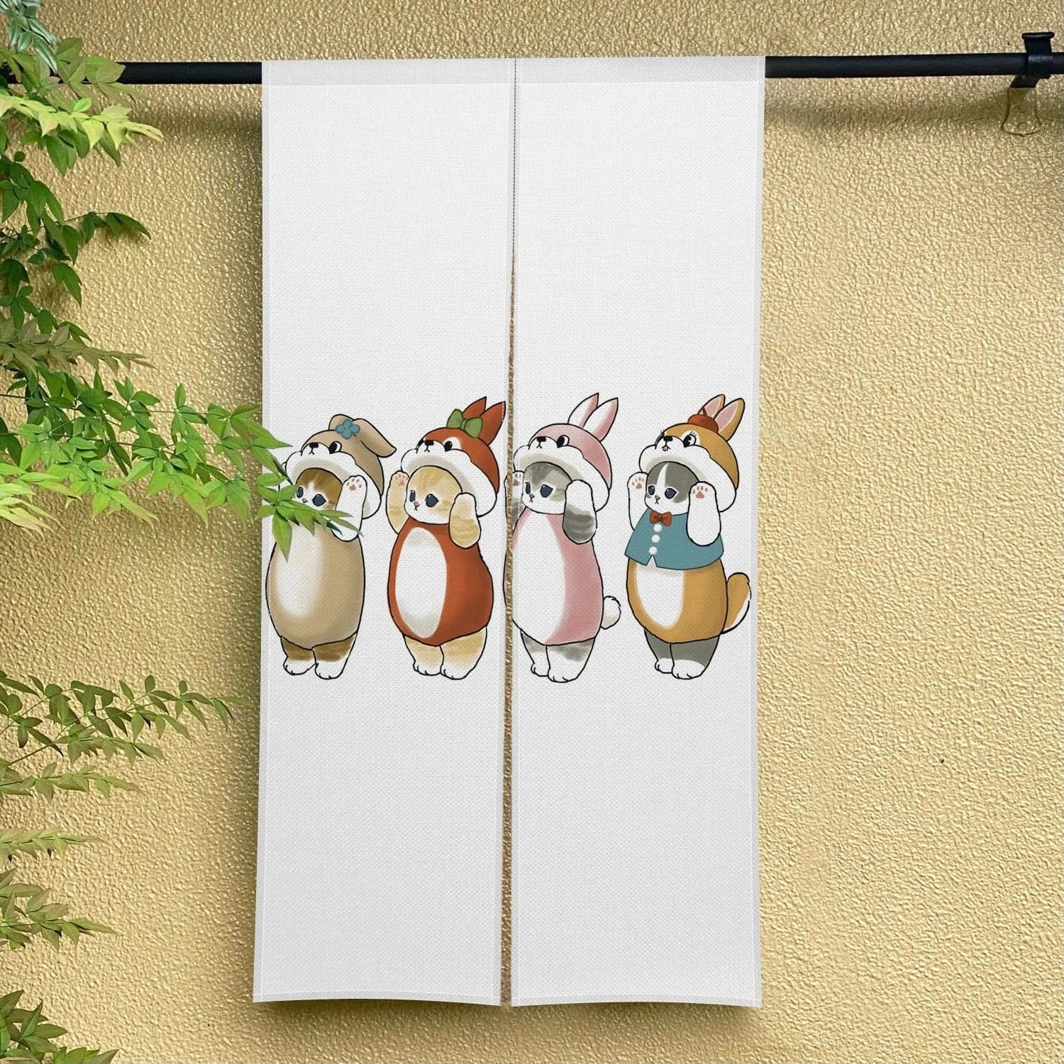 Rideau Noren Chat Mignon – Demi-Portière Décorative pour Cuisine, Chambre et Entrée