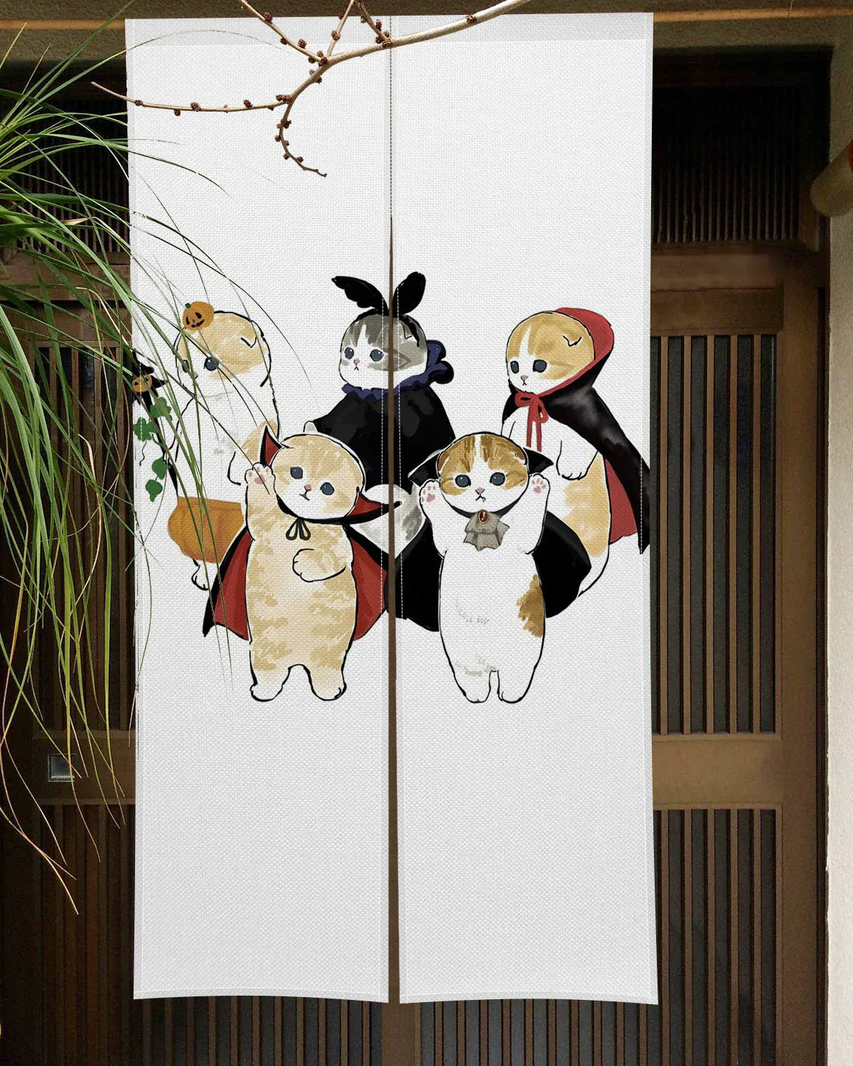 Rideau Noren Chat Mignon – Demi-Portière Décorative pour Cuisine, Chambre et Entrée