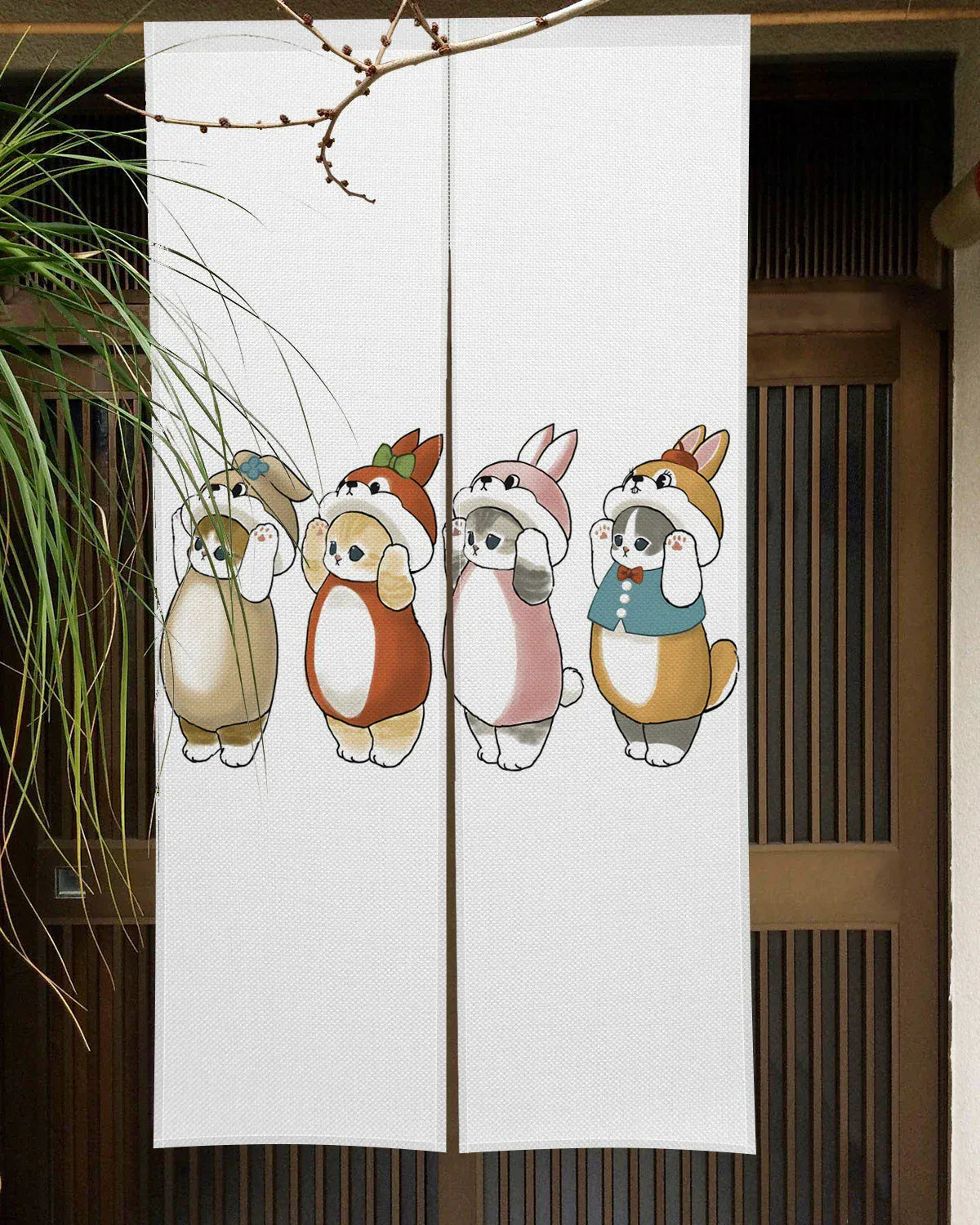 Rideau Noren Chat Mignon – Demi-Portière Décorative pour Cuisine, Chambre et Entrée