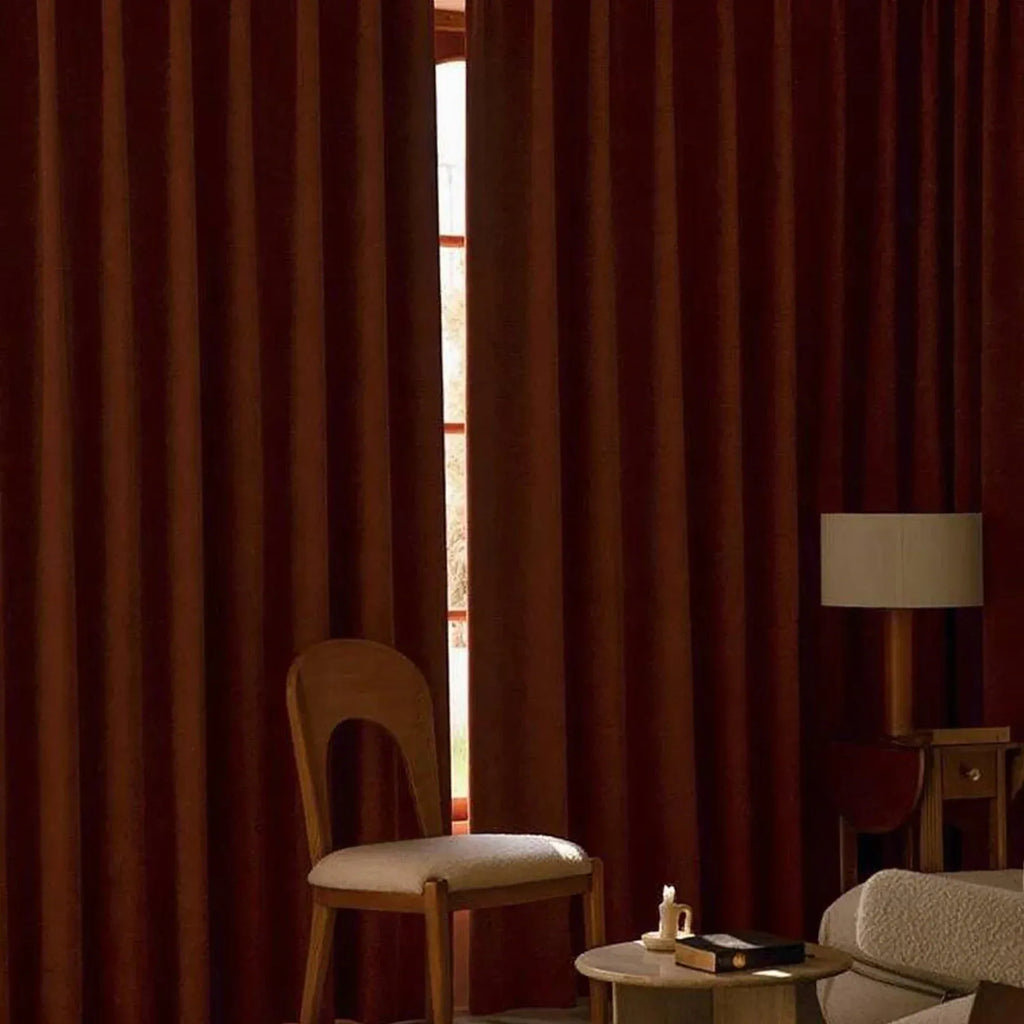 Rideau Occultant Bourgogne – Anti-Poussière, Isolation Thermique & Anti-Bruit pour Salon ou Chambre (1 Pièce)
