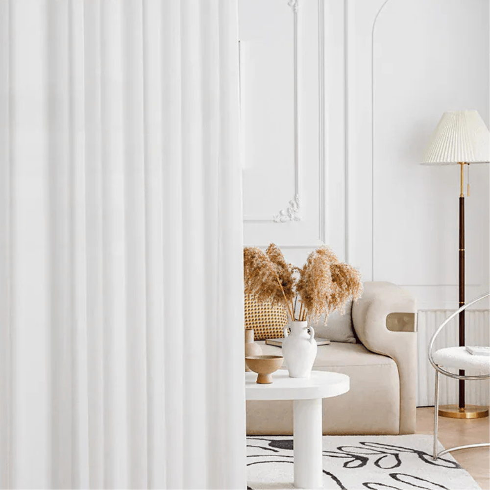Rideau Organza Blanc Luxe – Voilage Léger et Transparent, Déco Fenêtre pour Salon & Chambre
