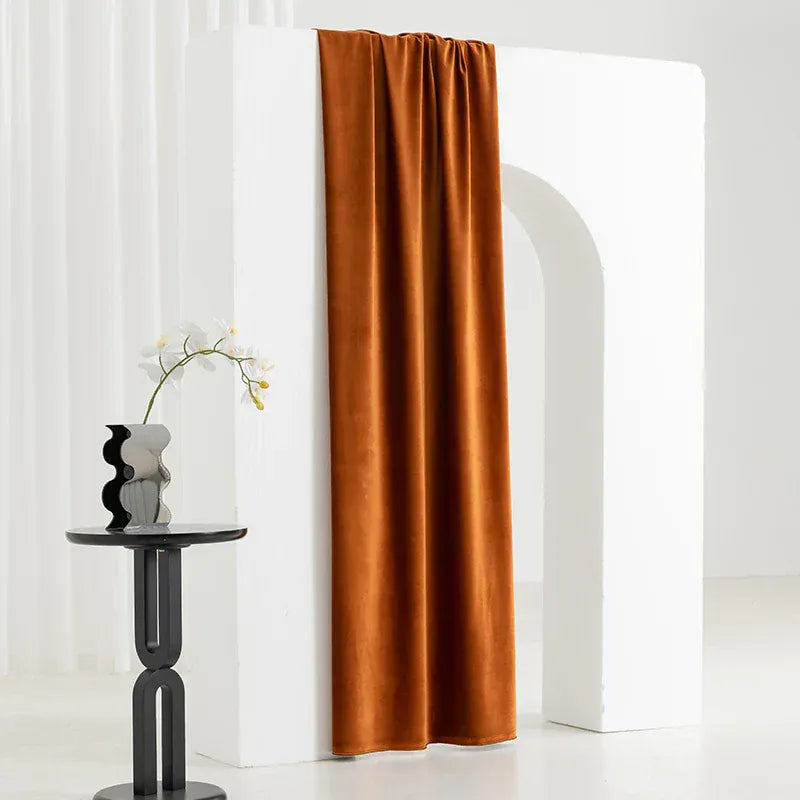 Rideau Velours Orange Occultant – Ultra Doux, Isolation Thermique, Œillets, pour Salon & Chambre (1 Pièce)