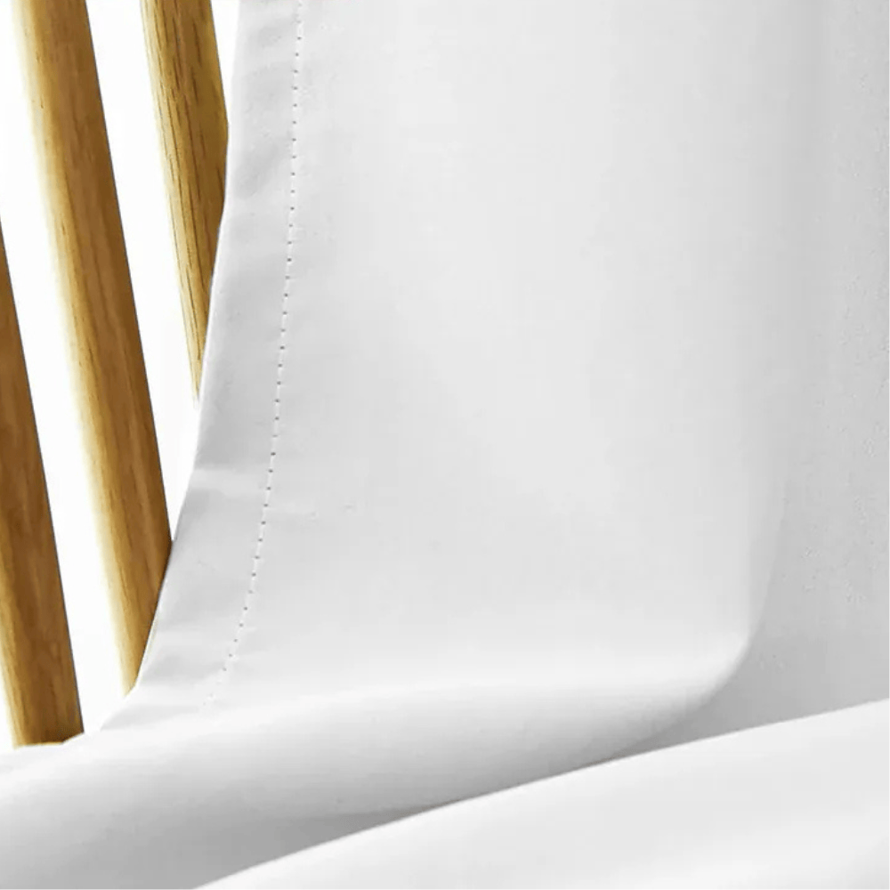 Rideaux Blancs Semi-Occultants – Salon / Chambre, Modèle Court pour Fenêtres & Portes, Texture Élégante