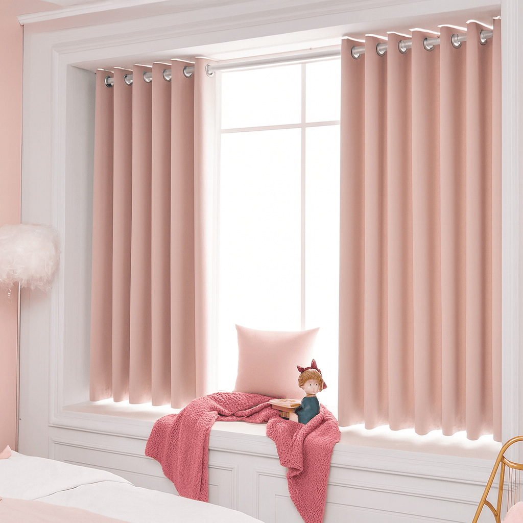 Rideaux Courts Élégants – Occultants Couleur Unie, Haute Opacité pour Fenêtres de Séjour