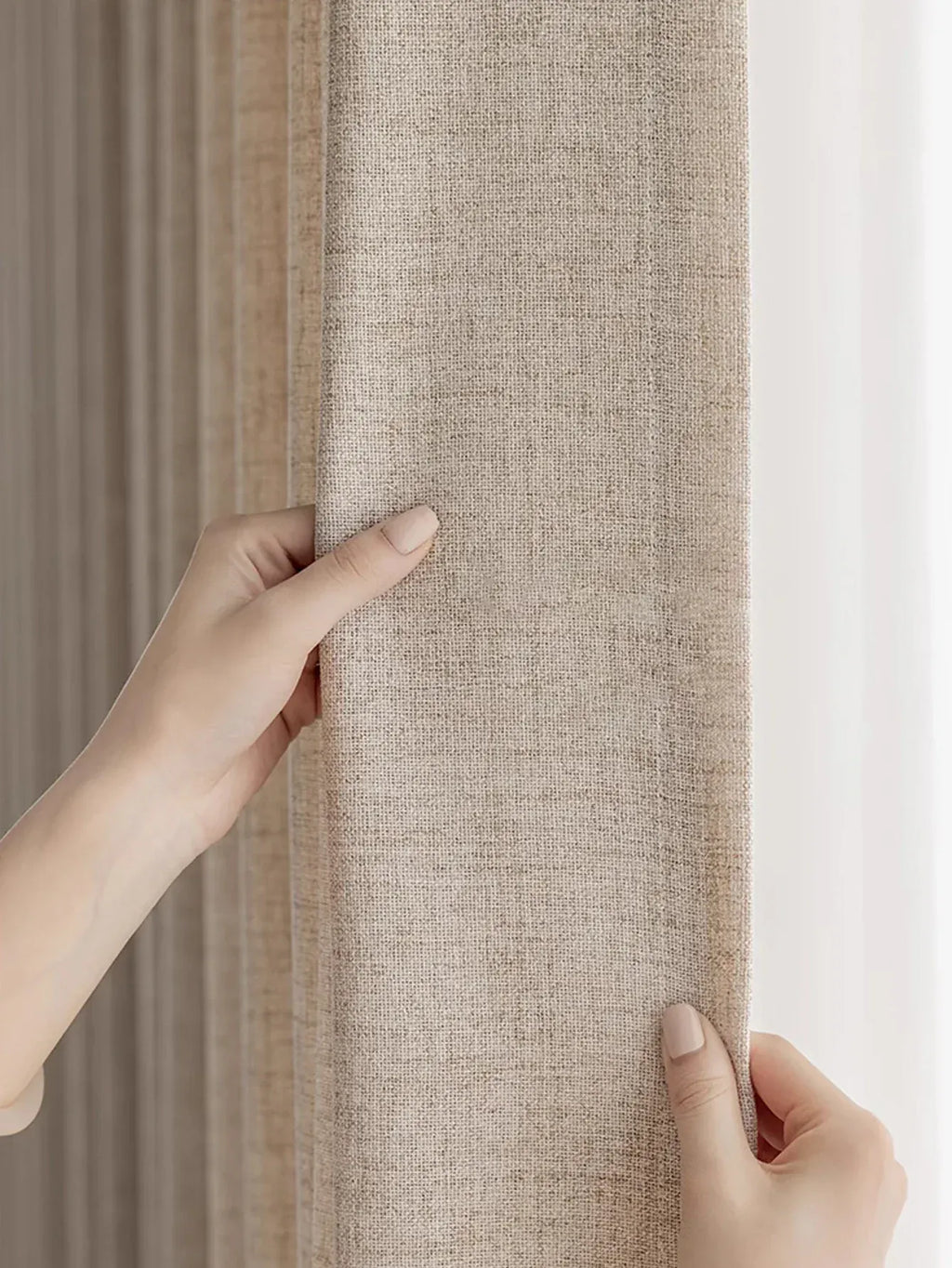 Rideaux Effet Lin Automne – Semi Occultant Élégants pour Salon et Balcon, Texture Raffinée