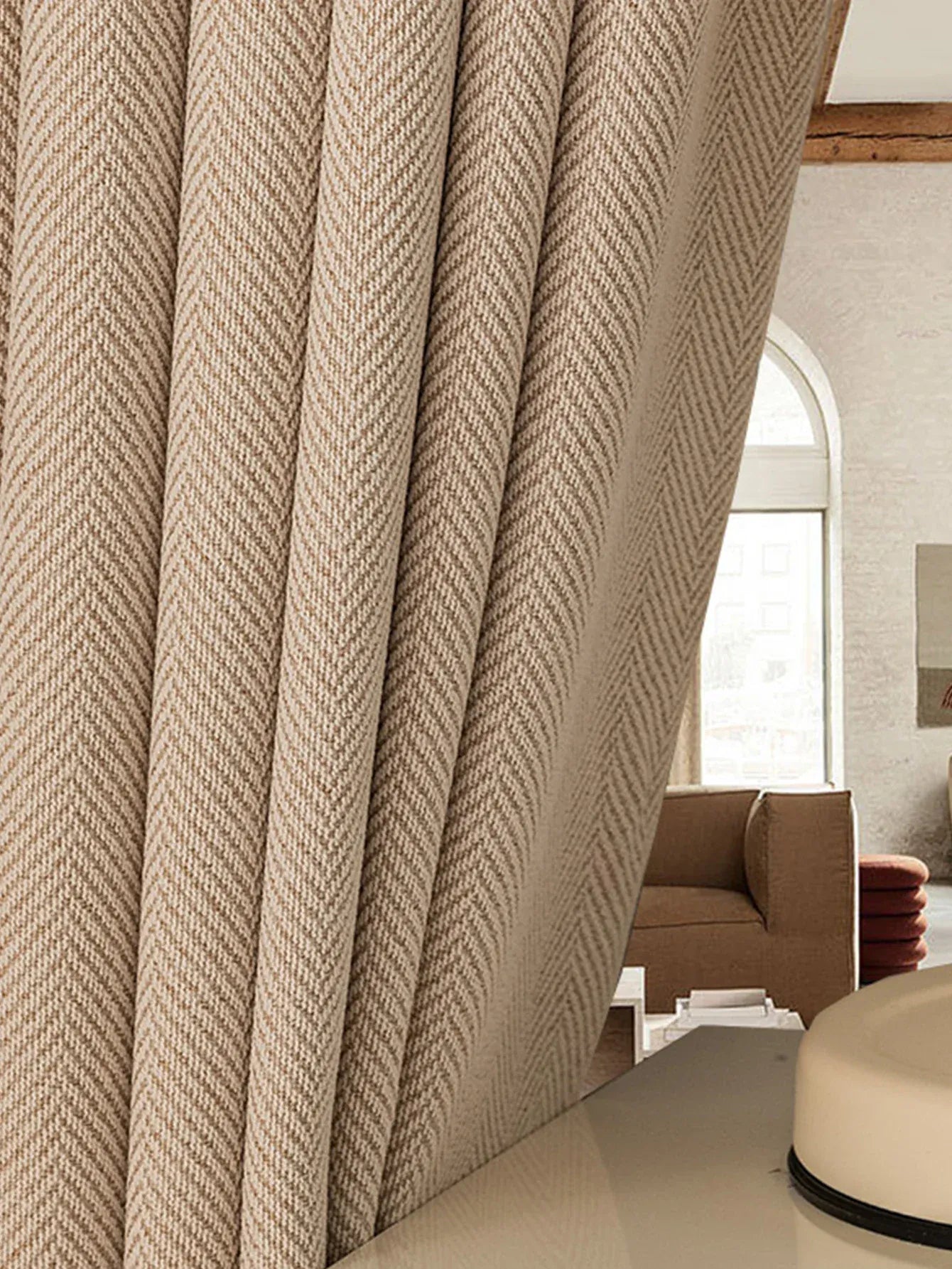 Rideaux Élégants Salon – Occultants Texturés, Protection Thermique et Intimité