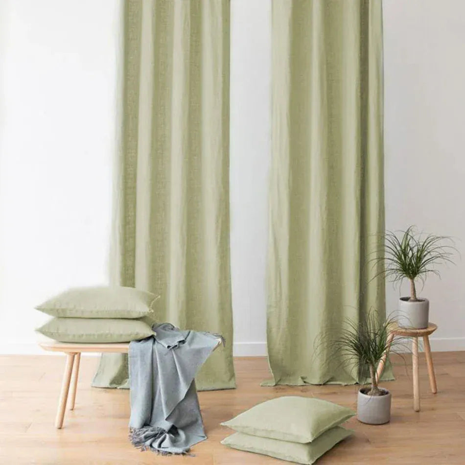 Rideaux en Lin 100% Naturel – Voilage Filtrant pour Salon, Chambre, Cuisine ou Chambre d’Enfant