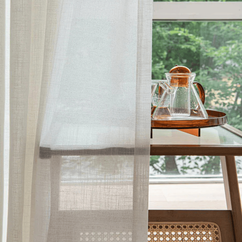 Rideaux en Lin Naturel Uni – Style Européen Moderne, Blanc Élégant pour Salon ou Chambre