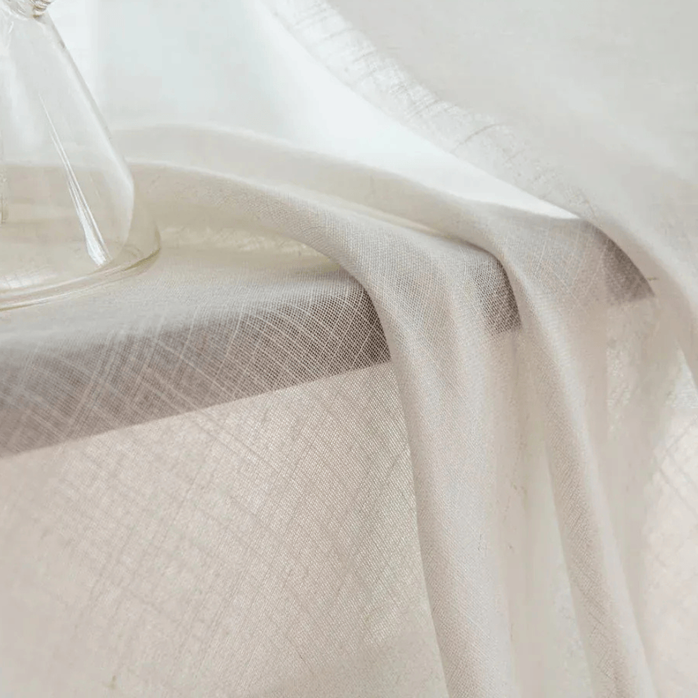 Rideaux en Lin Naturel Uni – Style Européen Moderne, Blanc Élégant pour Salon ou Chambre