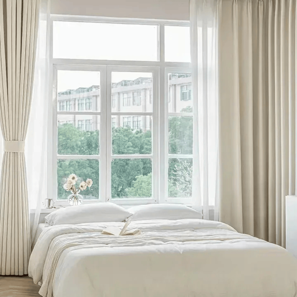 Rideaux en Velours Crème – Chenille Française, Occultants Sur Mesure pour Salon, Salle à Manger ou Chambre