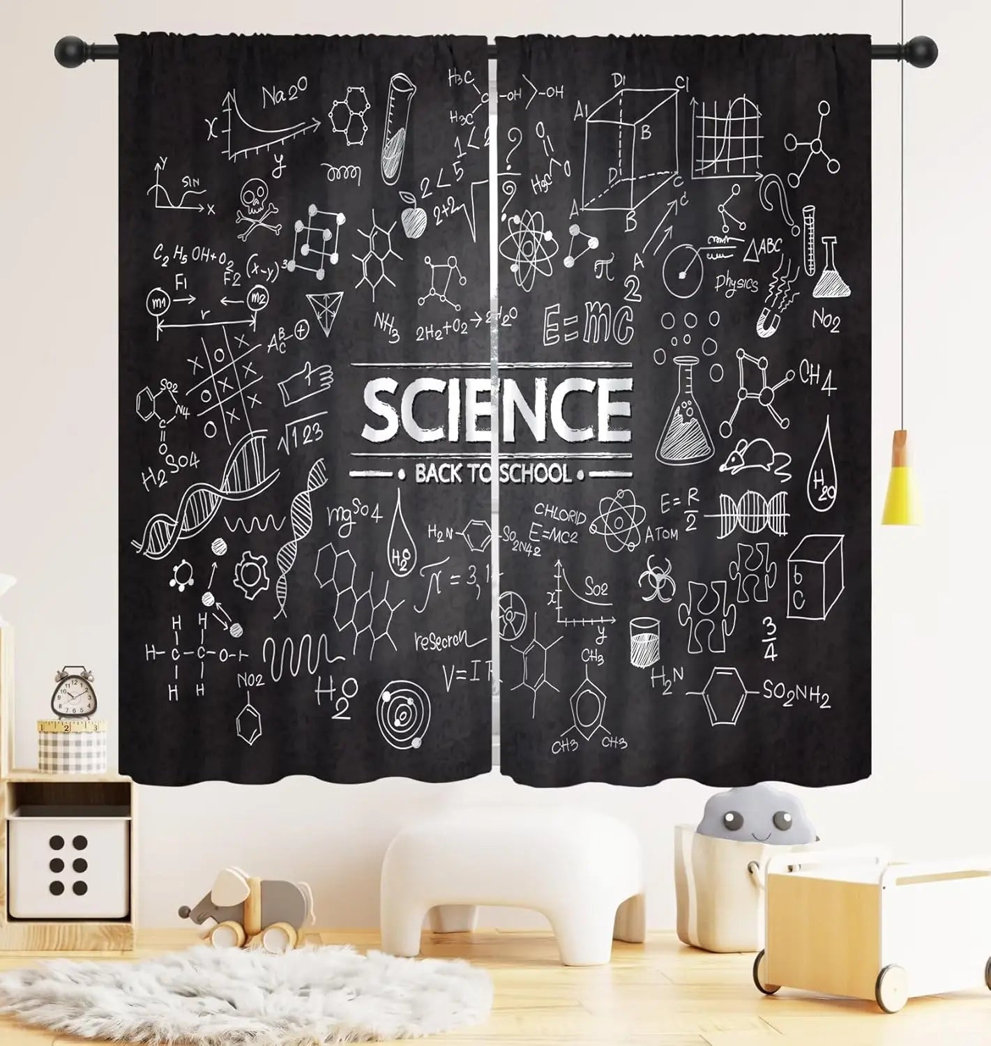 Rideaux Enfant Thème Espace – Astronaute & Planètes, Occultants, Décoration Chambre