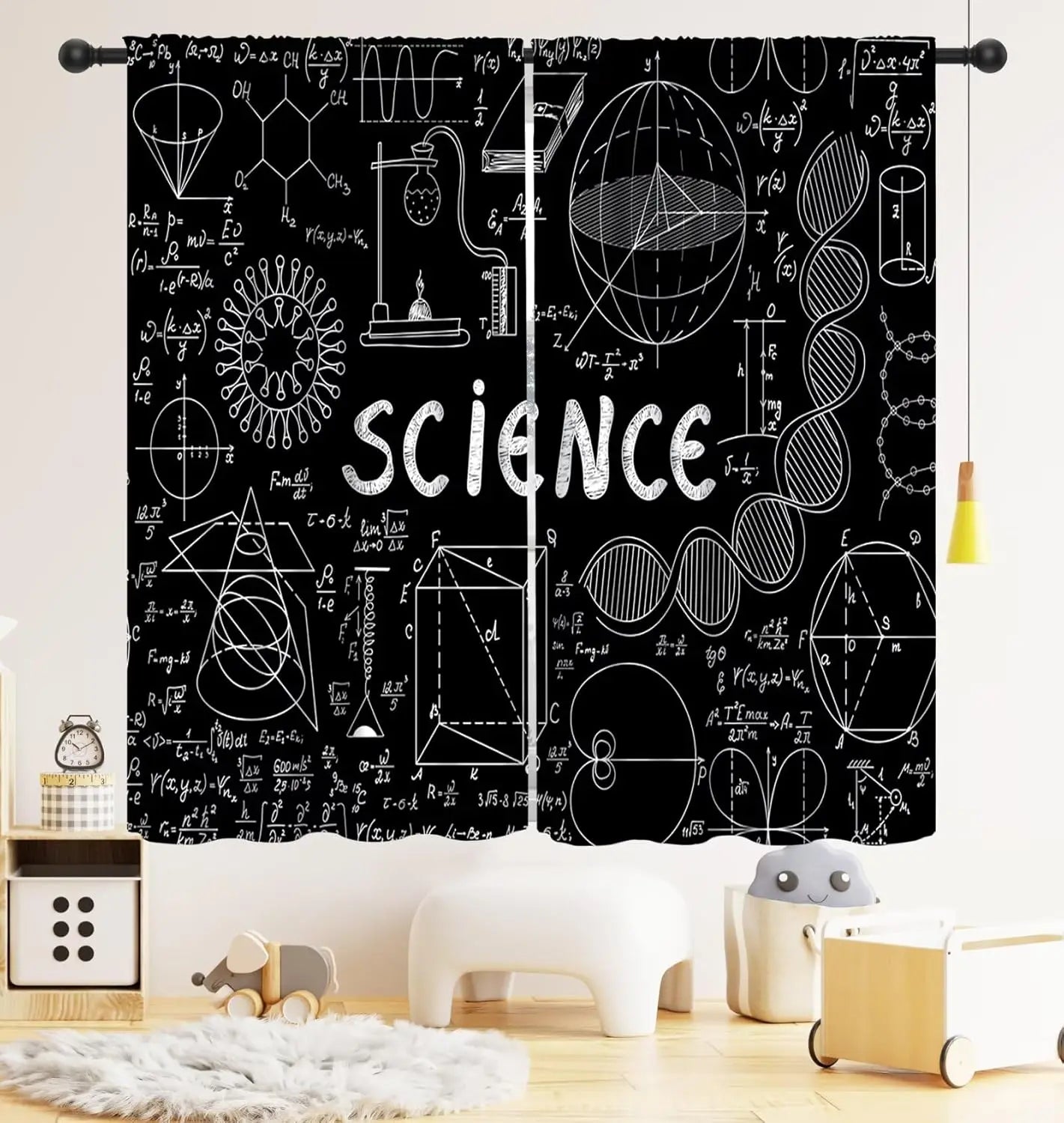 Rideaux Enfant Thème Espace – Astronaute & Planètes, Occultants, Décoration Chambre