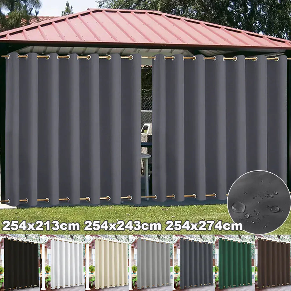 Rideaux Extérieurs Grand Format – Occultants & Imperméables, Anti-Vent avec Œillets Haut/Bas pour Patio & Jardin