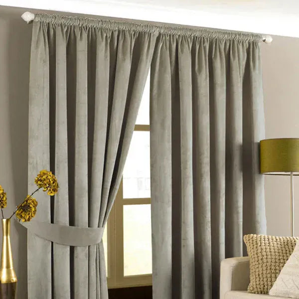 Rideaux Haut de Gamme Séjour – Velours Occultant, Couleur Unie avec Anneaux pour Pose Facile