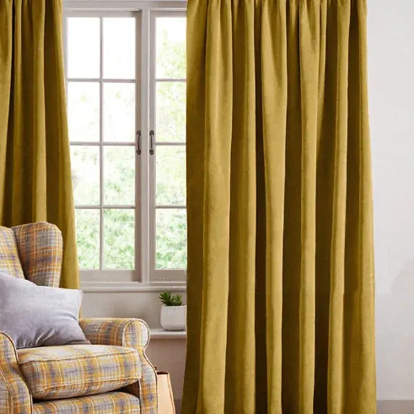 Rideaux Haut de Gamme Séjour – Velours Occultant, Couleur Unie avec Anneaux pour Pose Facile