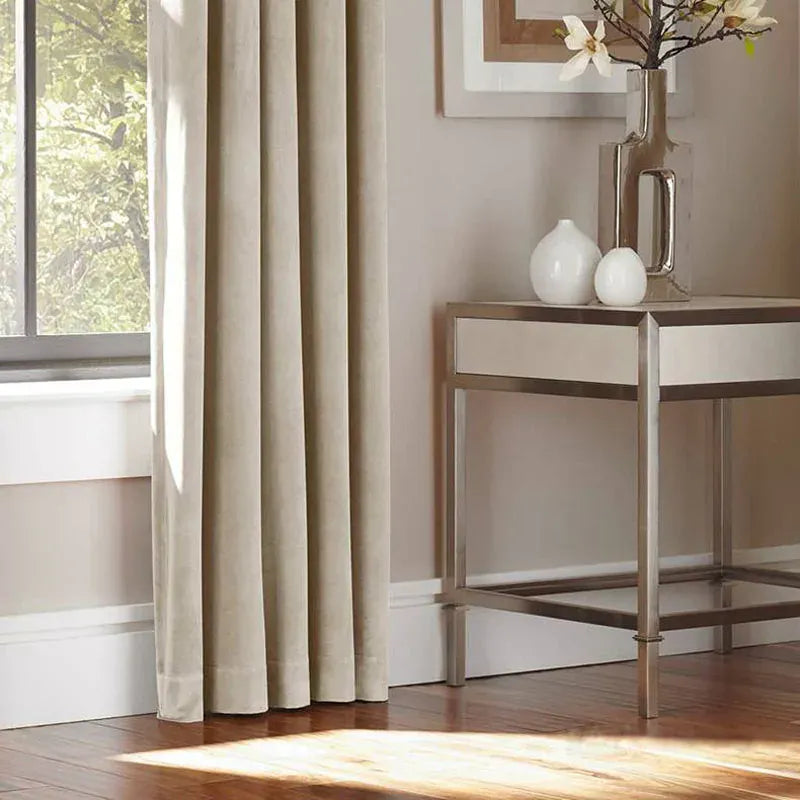 Rideaux Haut de Gamme Séjour – Velours Occultant, Couleur Unie avec Anneaux pour Pose Facile