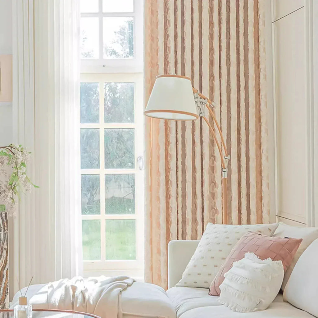 Rideaux Jacquard Luxe Bleu – Fleurs 3D en Relief avec Dorure Baroque Français, Semi-Occultants pour Salon