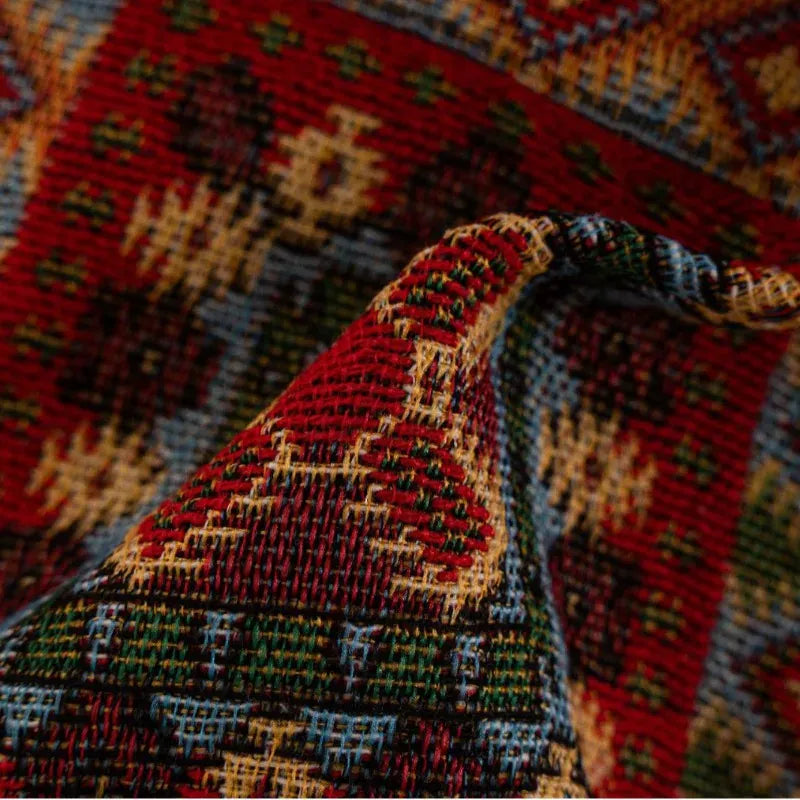 Rideaux Jacquard Rouges à Motifs Géométriques – Semi-Occultants Sur Mesure pour Salon, Salle à Manger ou Chambre