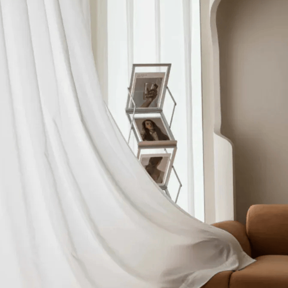 Rideaux Légers de Gamme 2 Pièces – Voilage Tulle Blanc pour Pièce de Vie et Fenêtres