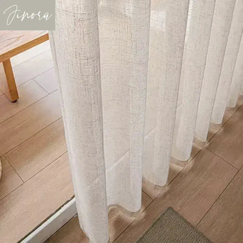 Rideaux Légers gamme Voilage -  Naturel Lin & Coton pour Fenêtres de Pièce de Vie