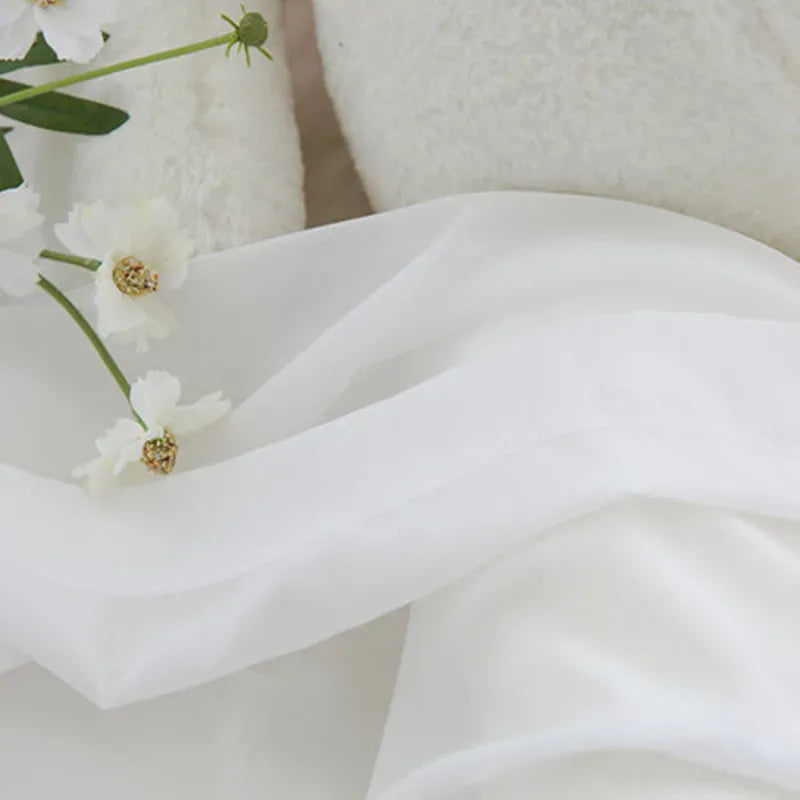 Rideaux Légers Haut de Gamme – Voilage Chiffon Blanc pour Pièce de Vie et Fenêtres