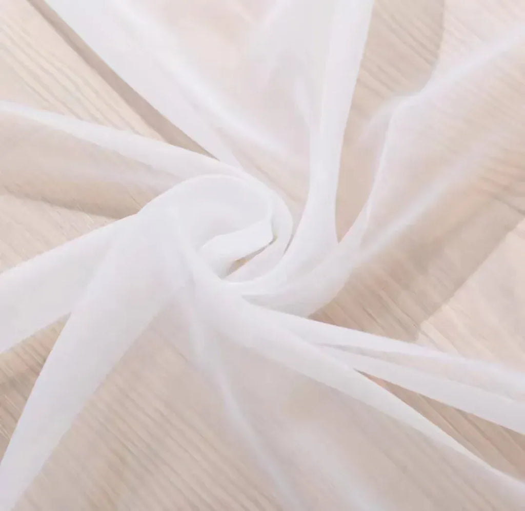 Rideaux Légers  – Tulle Blanc Transparent pour Portes et Pièces de Vie