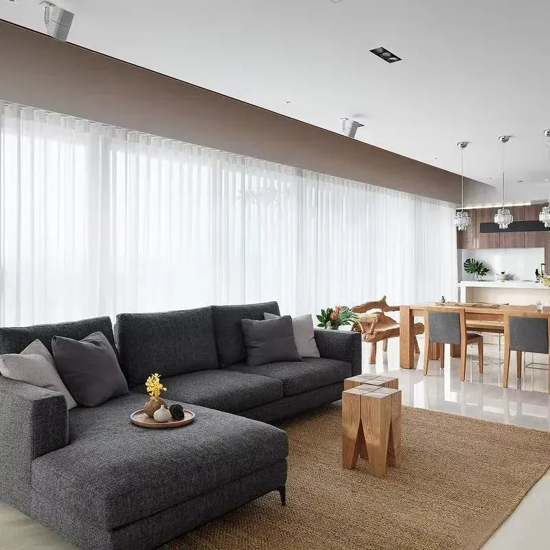 Rideaux Légers  – Tulle Blanc Transparent pour Portes et Pièces de Vie