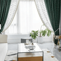 Rideaux Nordiques Luxe – Blackout Jacquard Herringbone Doré, Salon & Chambre, Tulle Sur Mesure