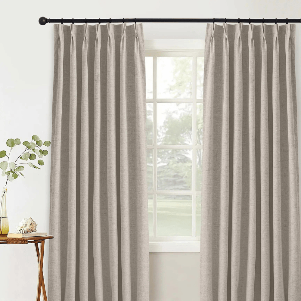 Rideaux Occultants 100% Sur Mesure – Hauteur 310 cm, Tissu Effet Lin Uni pour Salon & Salle à manger