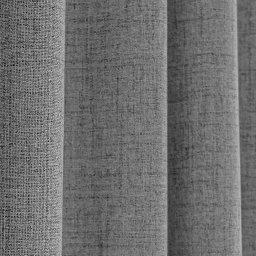 Rideaux Occultants 100% Sur Mesure – Hauteur 350 cm, Tissu Effet Lin pour Salon ou Chambre à Plafond Haut