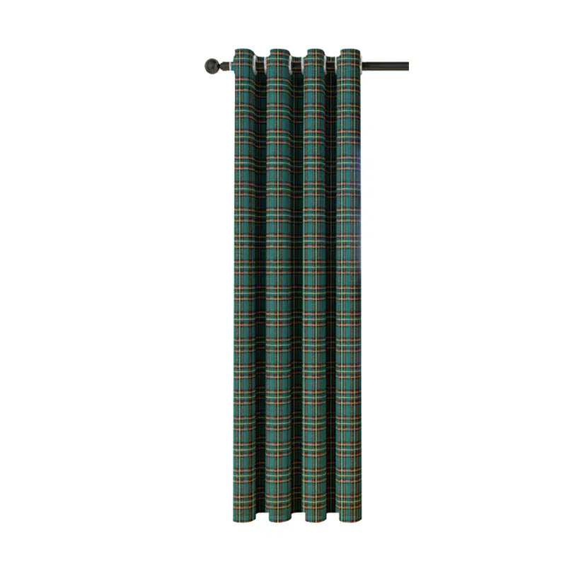 Rideaux Occultants à Carreaux de Noël – Isolation Thermique, Œillets Métalliques pour Salon ou Chambre (2 pièces)