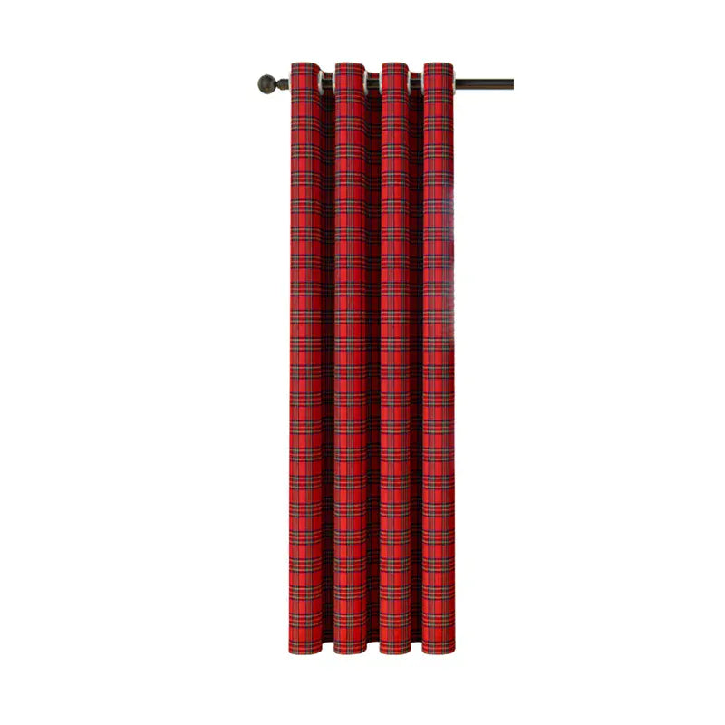 Rideaux Occultants à Carreaux de Noël – Isolation Thermique, Œillets Métalliques pour Salon ou Chambre (2 pièces)