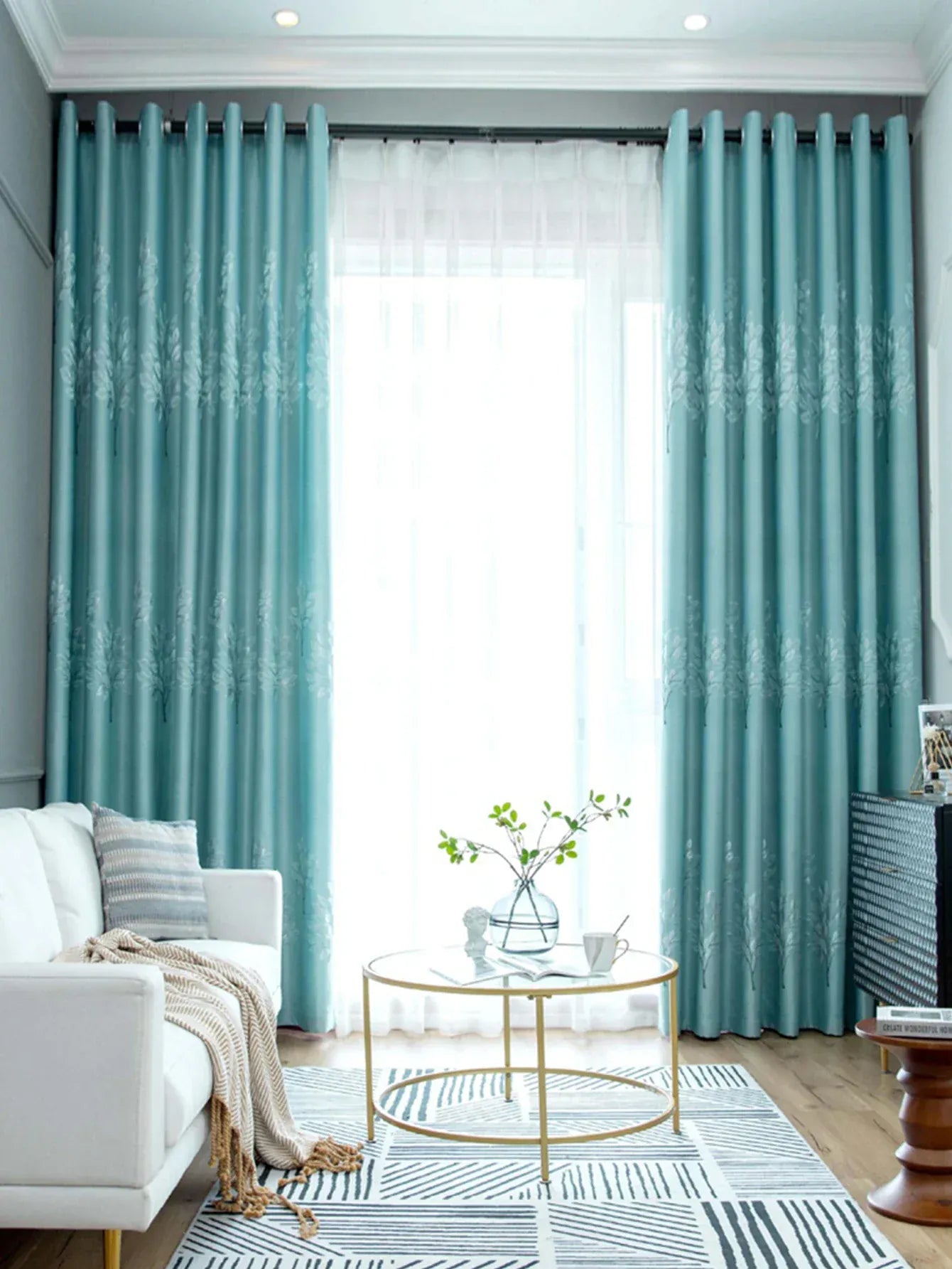 Rideaux Occultants Épais – Bleu Élégant pour Salon et Pièce de Vie, Isolation Thermique