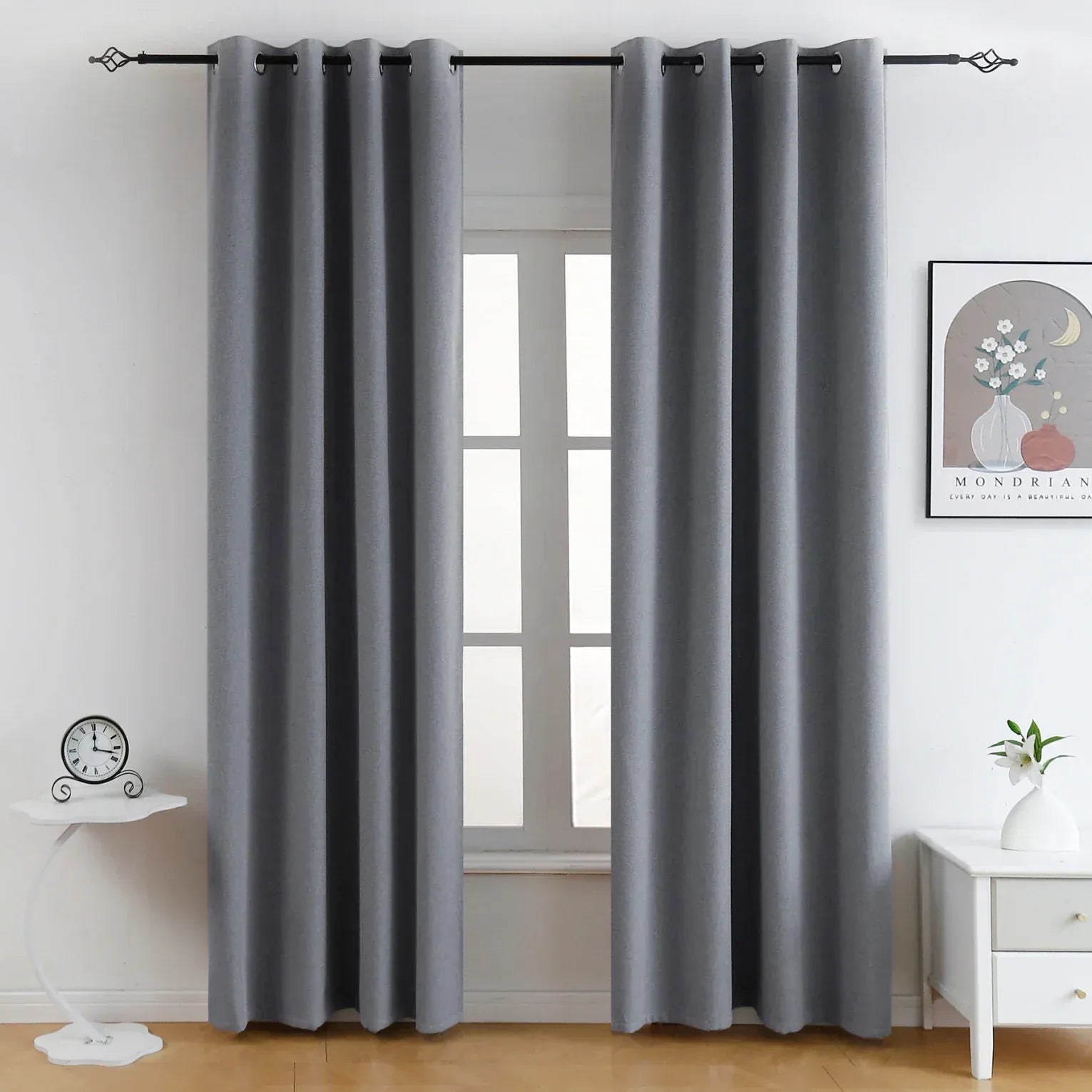 Rideaux Occultants Luxe 310 cm – Tissu Effet Lin, Style Moderne pour Salon ou Chambre