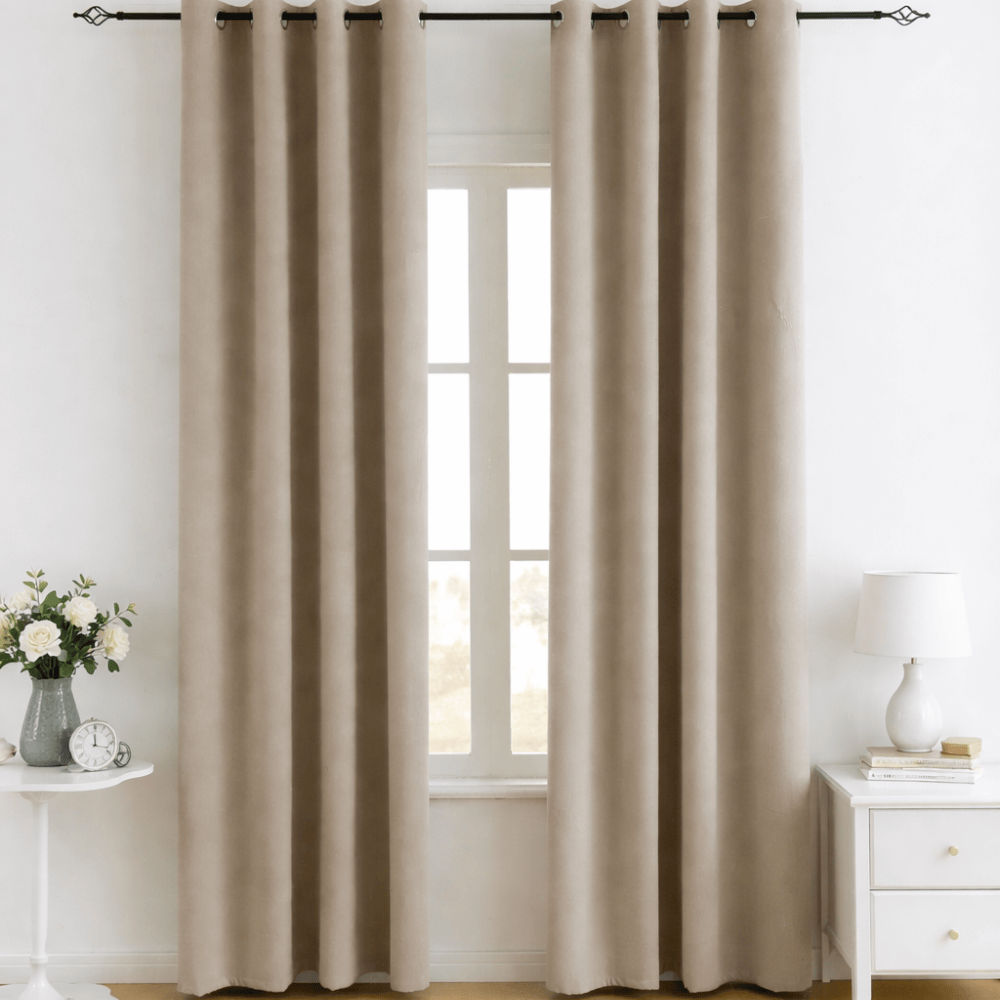 Rideaux Occultants Luxe 310 cm – Tissu Effet Lin, Style Moderne pour Salon ou Chambre
