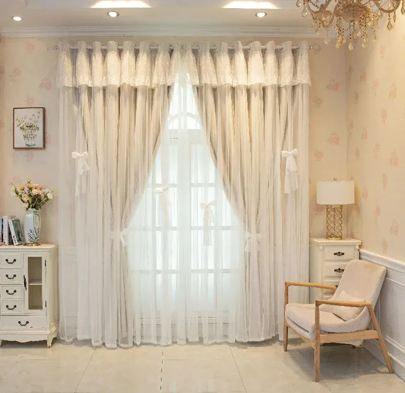 Rideaux Princesse Crème Double Épaisseur – Occultants, Isolants Thermiques, Chambre Fille ou Salon